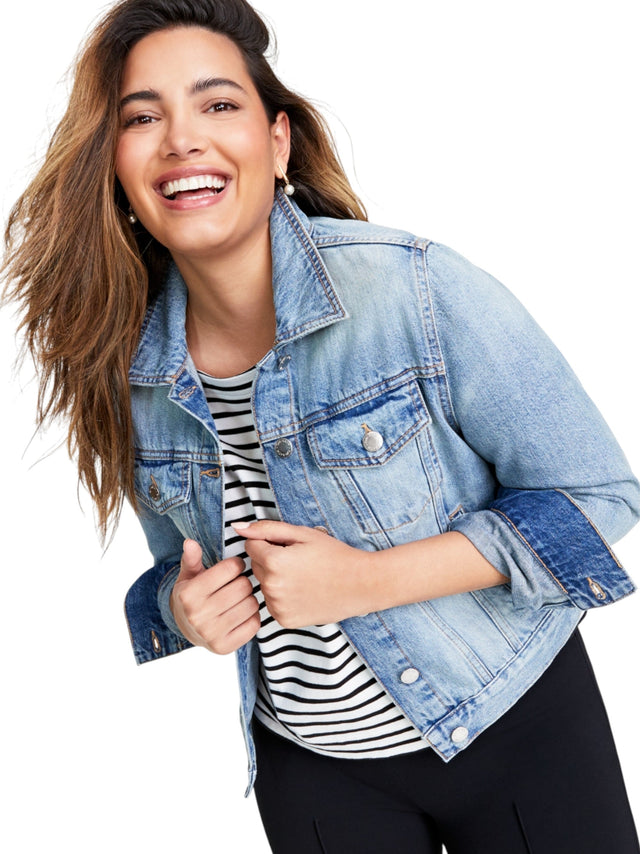 Image for Women's Washed Denim Jacket,Light Blue 