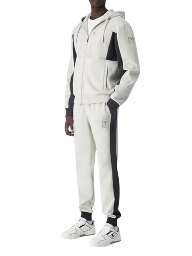 Image for Men's Colorblocked Pajama Set Jacket &Pant,Light Beige\Grey  