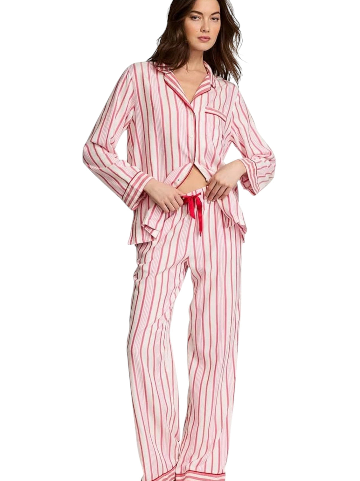 Image for Women's Striped Sleepwear Pajama Set Chemise& Pant,Pink 