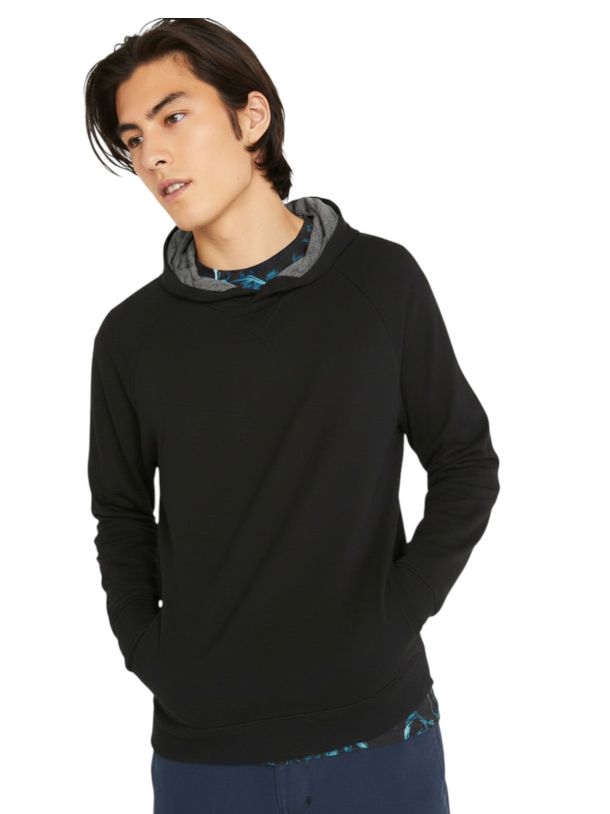 Image for Men's Plain Solid Hoodie,Black 