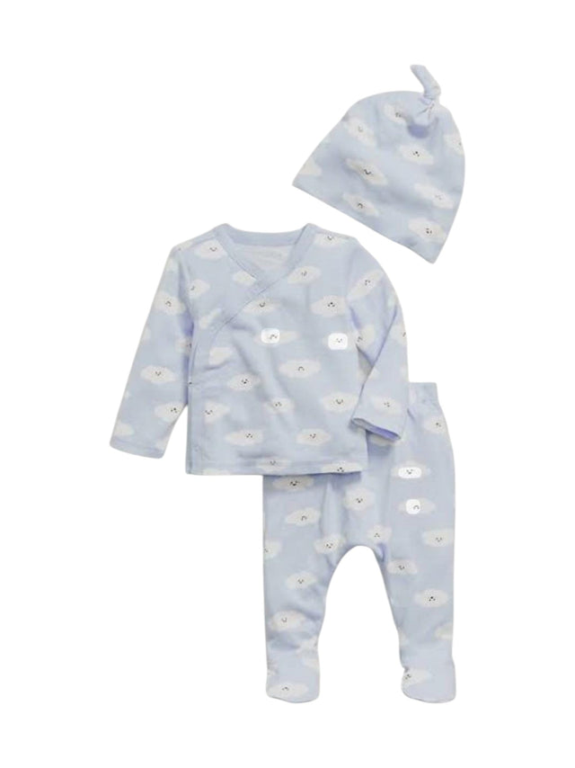 Image for Kids Boy's Graphic Printed Set Top & Pant&Hat,Light Blue 
