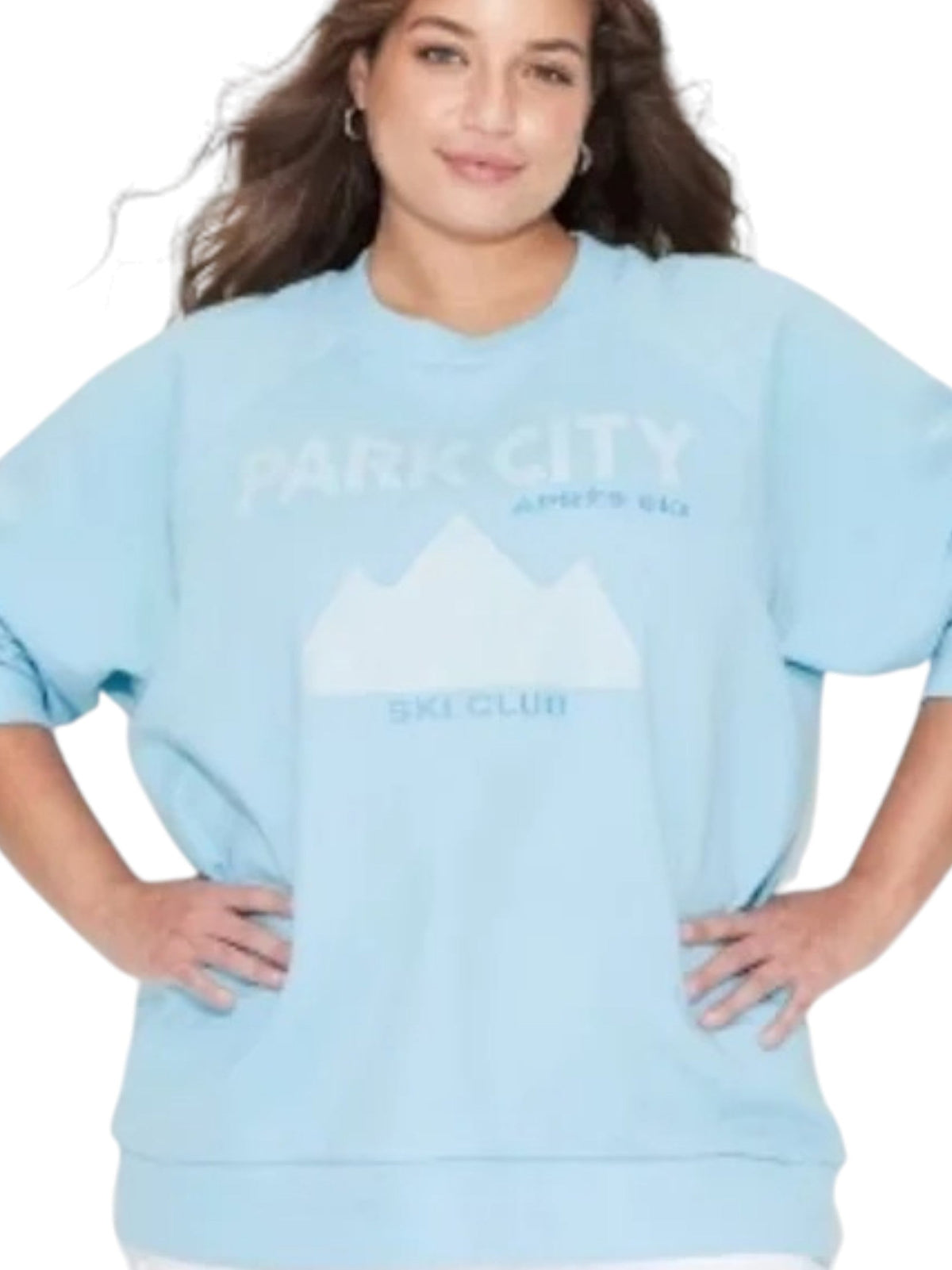 Image for Women's Graphic Printed Sweaters,Light Blue