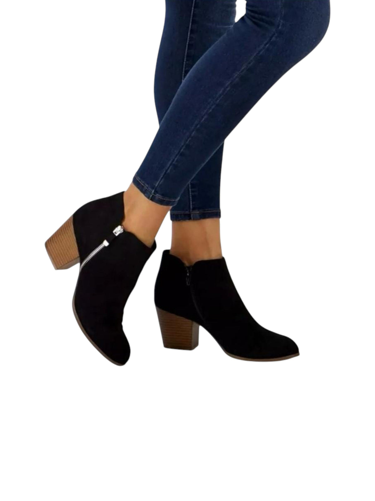 Image for Women's Plain Ankle Boots Heels,Black
