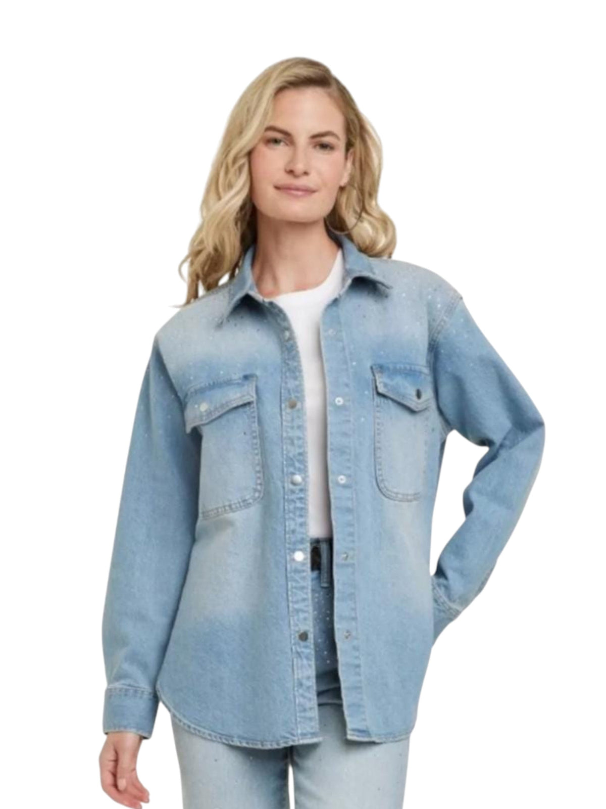 Image for Women's Strass Denim Jacket,Light Blue
