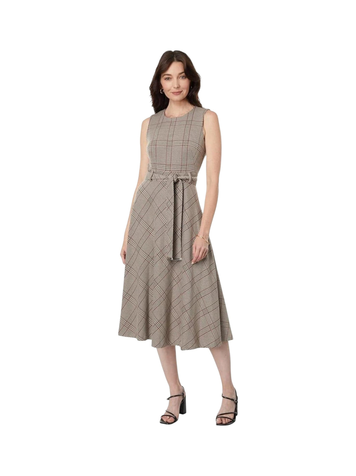 Image for Women's Plaid Dress,Beige