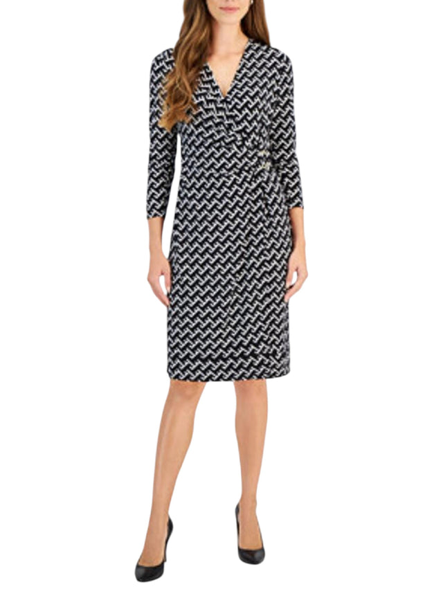 Image for Women's Plaid Dress,Black/White