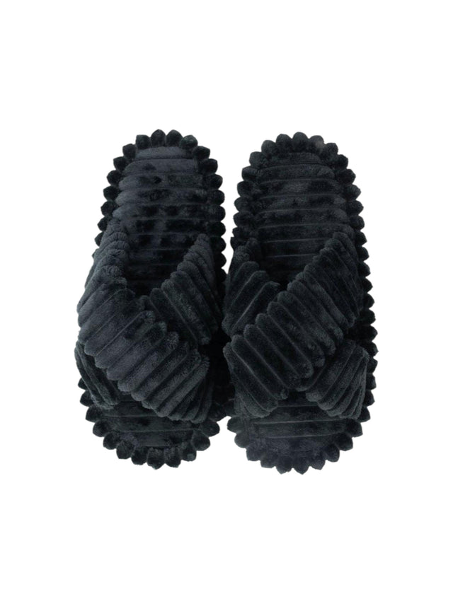 Image for Women's Faux Fur Slippers,Black