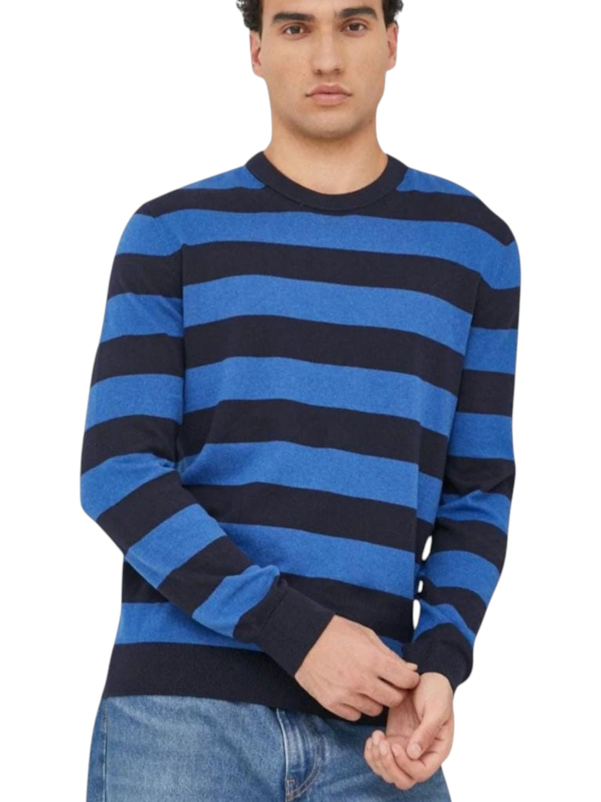Image for Men's Striped Knitted Top,Blue