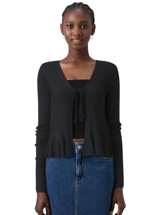 Image for Women's Ribbed Cardigan,Black