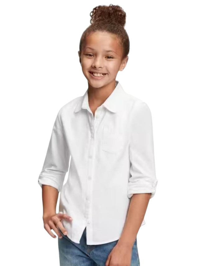 Image for Kids Boy's Plain Solid Chemise,White 