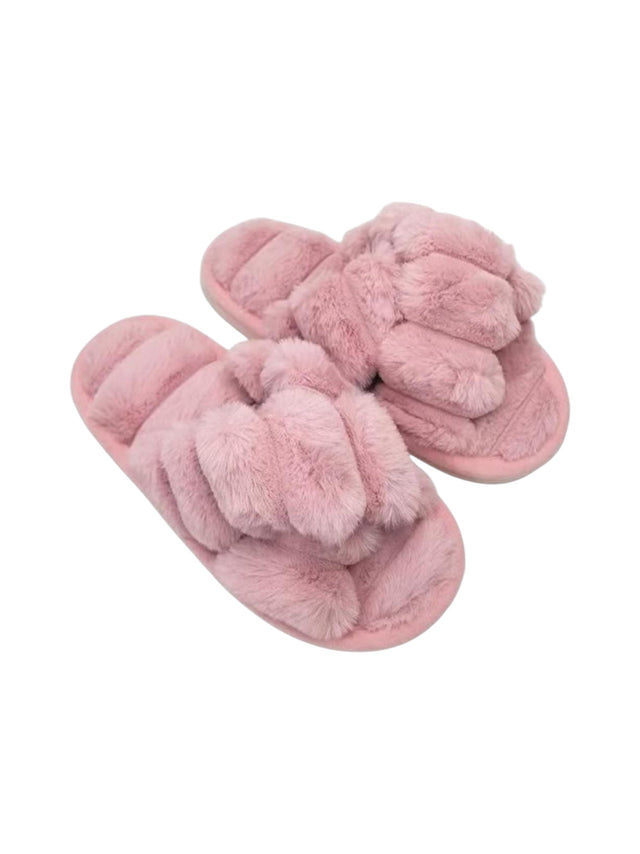 Image for Women's Faux Fur Slippers,Pink
