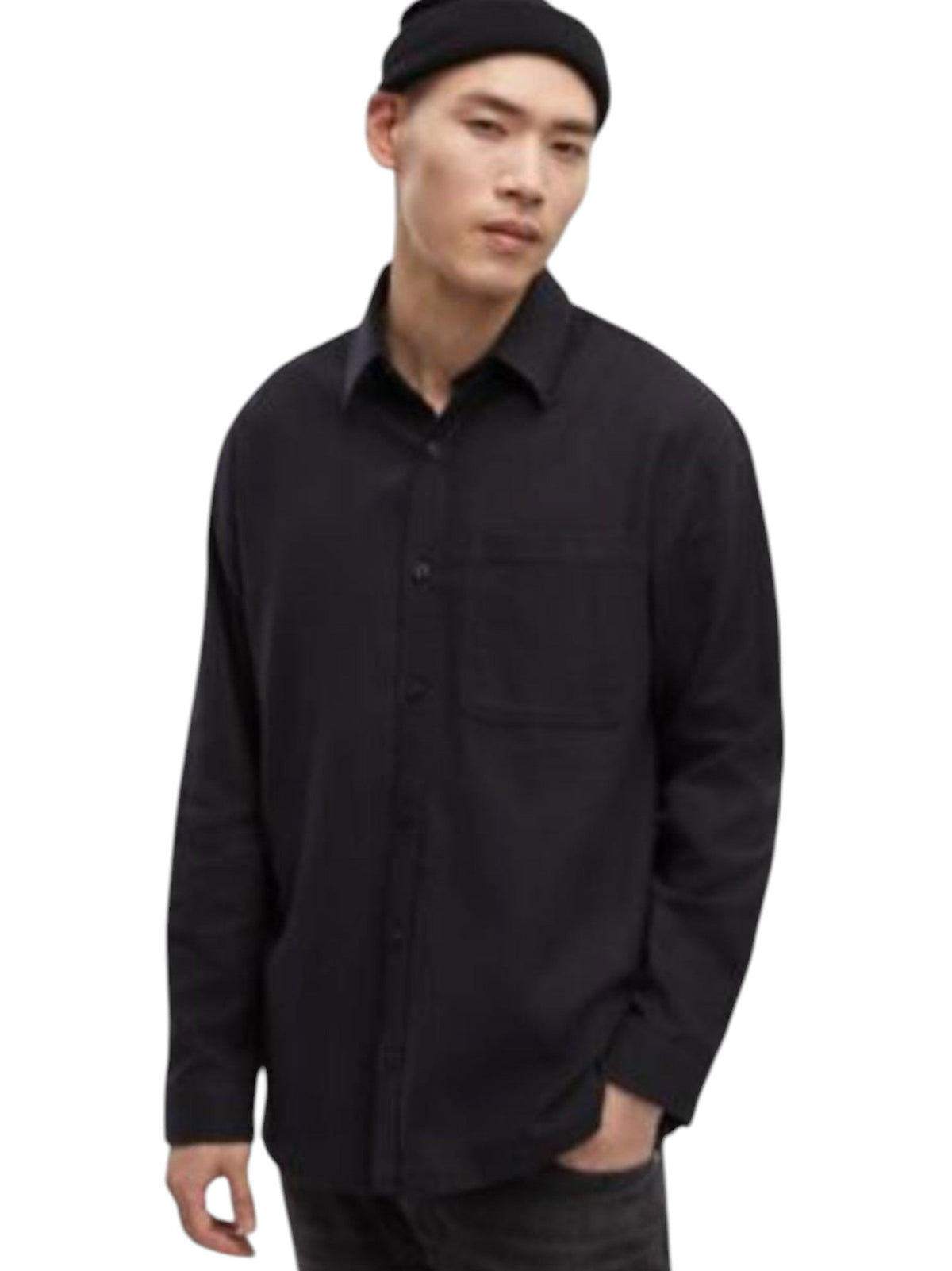 Image for Men's Plain Dress Shirt,Black