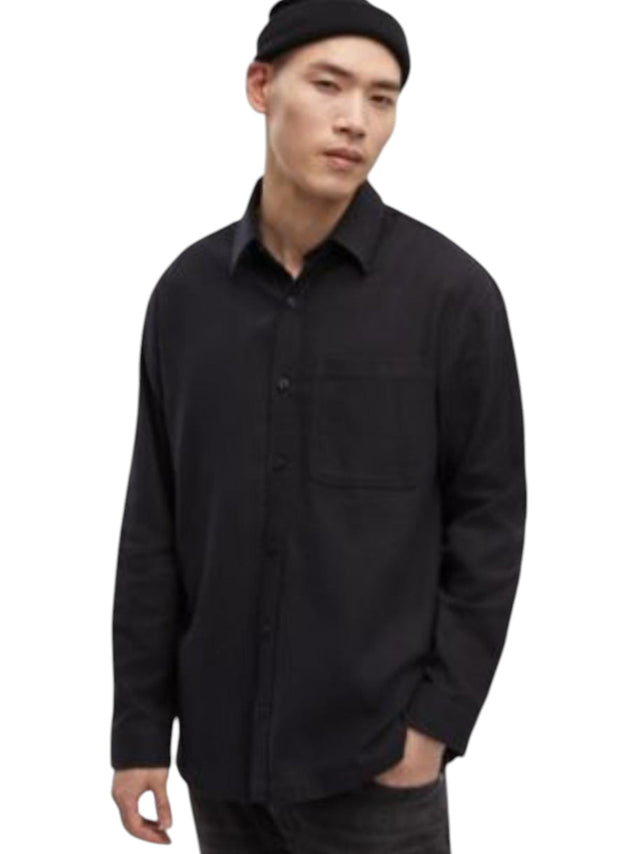 Image for Men's Plain Dress Shirt,Black