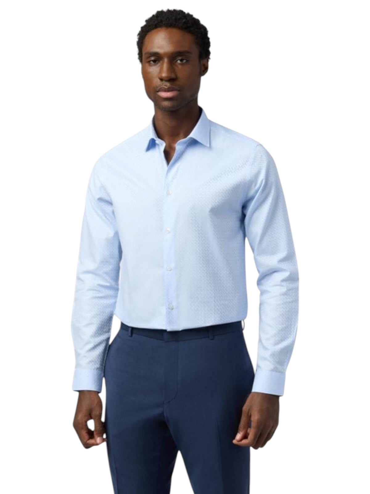 Image for Men's Plain Dress Shirt,Blue