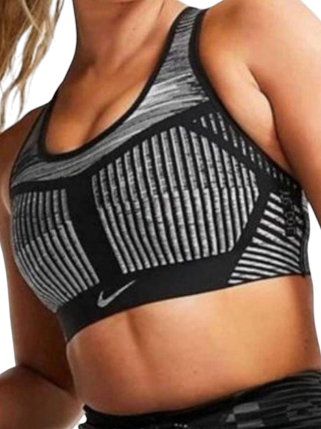 Image for Women's Striped Sport Bra,Black