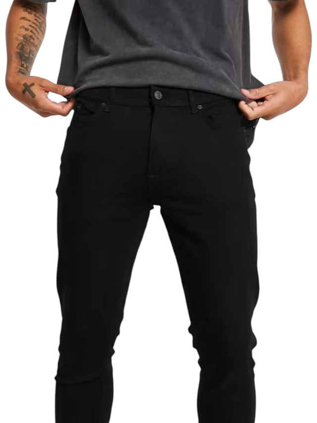 Image for Men's Plain Solid Jeans,Black