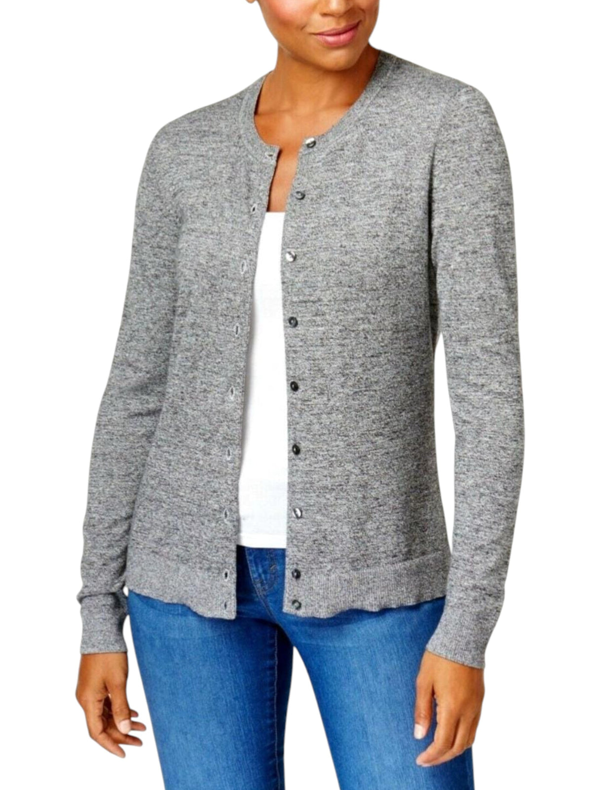 Image for Women's Plain Solid Cardigan,Light Grey 