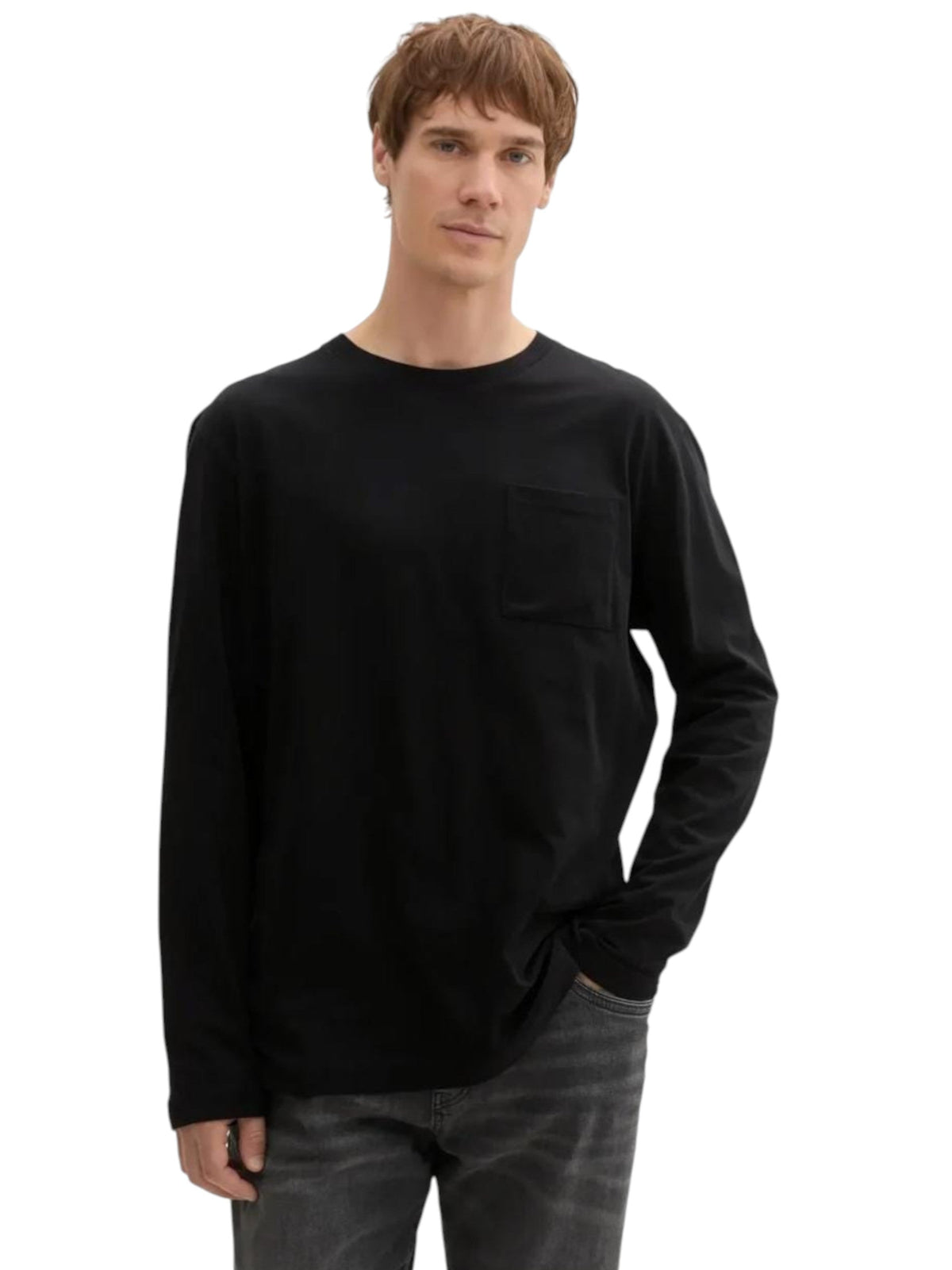 Image for Men's Plain Solid Top,Black 