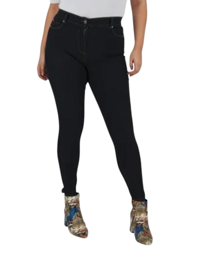 Image for Women's Plain Solid Skinny Jeans,Black 
