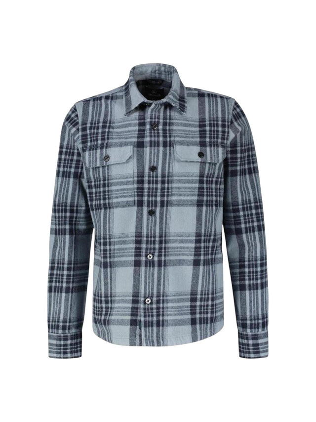 Image for Men's Plaid Dress Shirt,Light Navy 