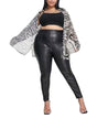 Image for Women's Plain Leather Pant,Black