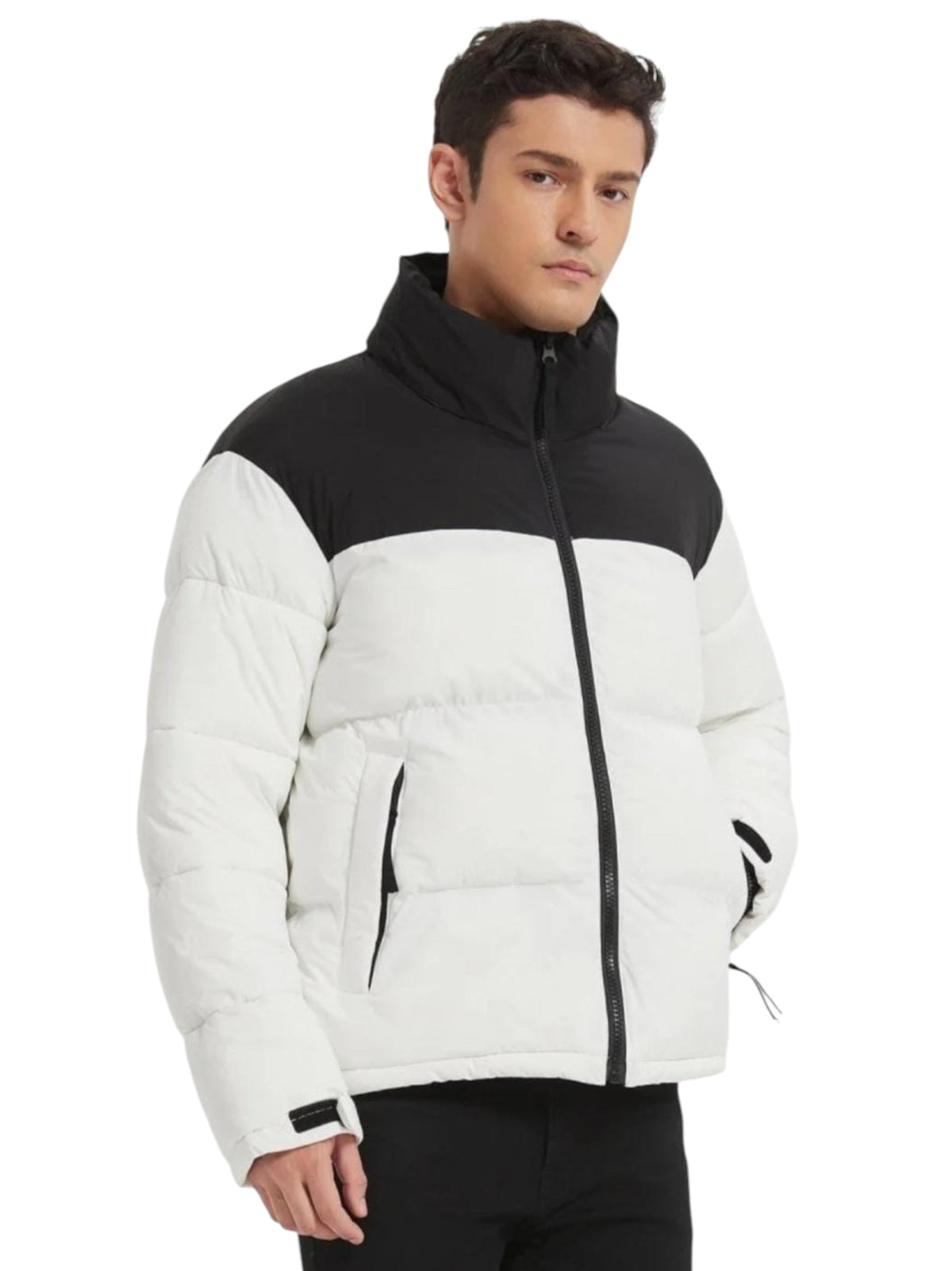 Image for Men's Colorblocked Jacket,White\Black