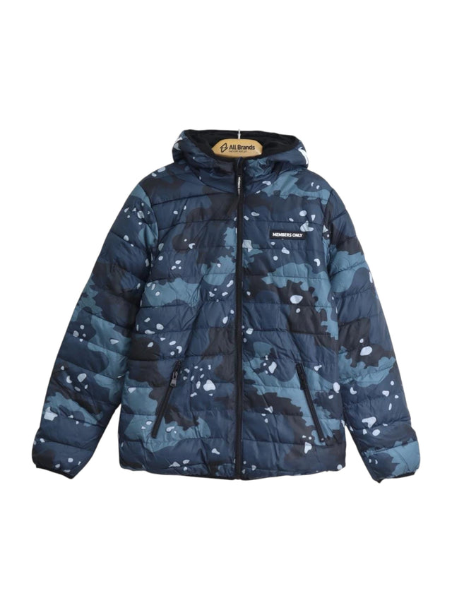 Image for Men's Printed Quilted Jacket,Blue