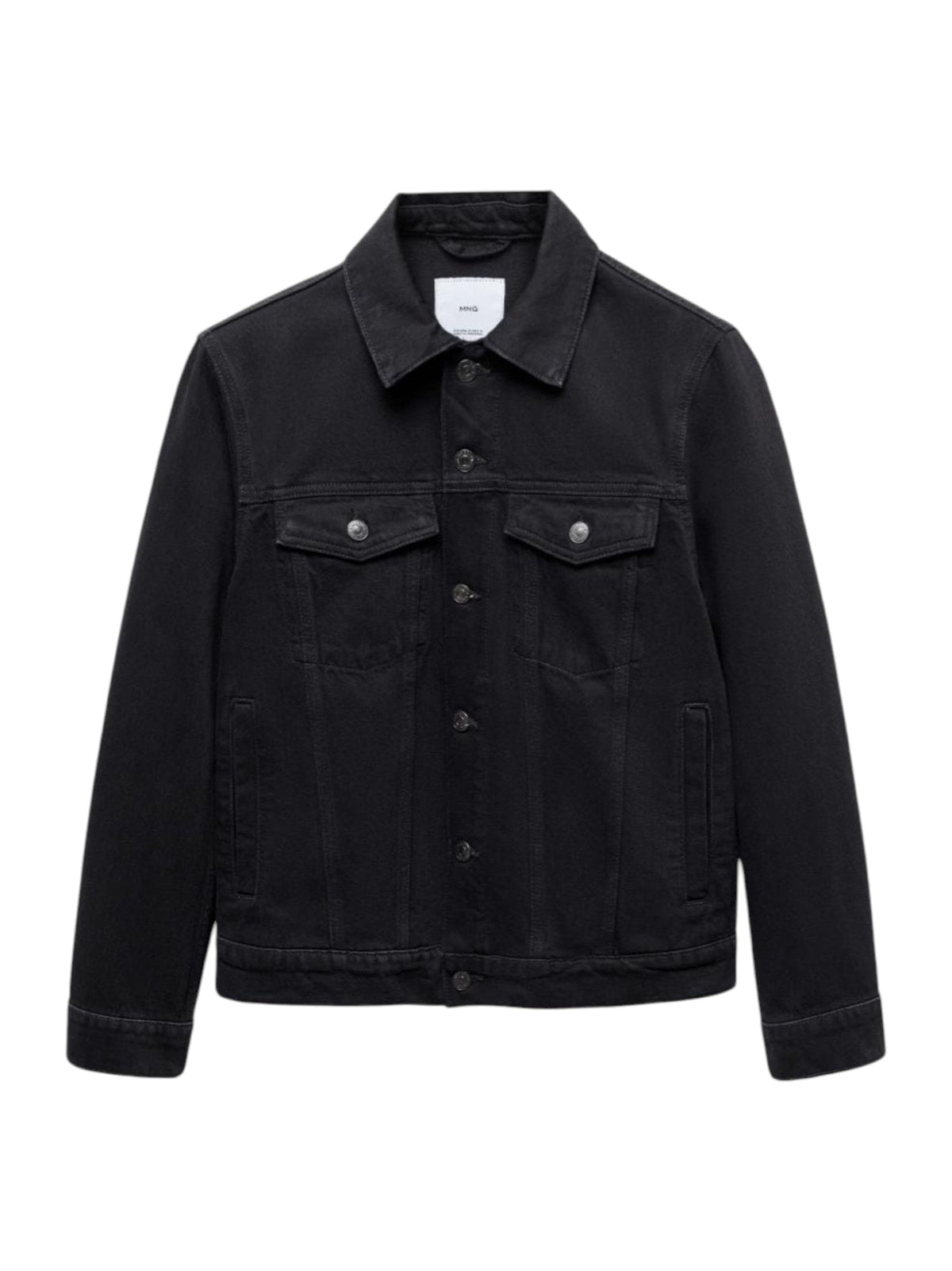 Image for Women's Plain Solid Denim Jacket,Black