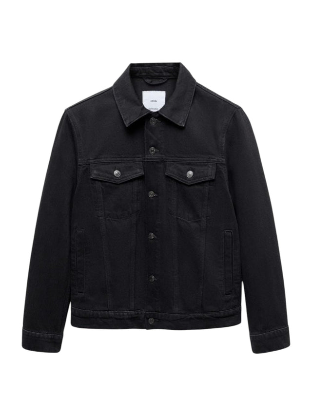 Image for Women's Plain Solid Denim Jacket,Black