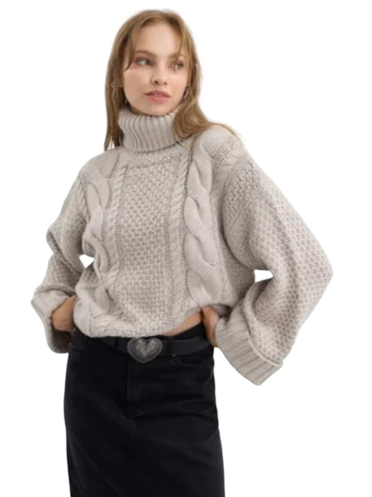 Image for Women's Knitted Sweaters,Beige