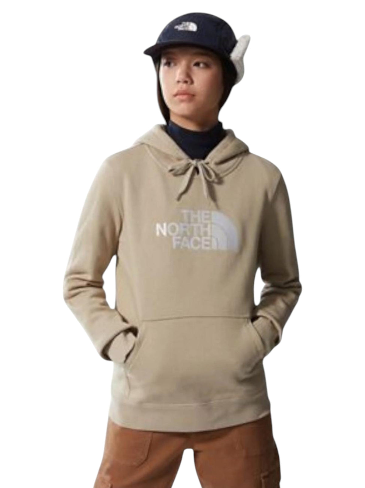 Image for Women's Brand Logo Printed Hoodie,Light Beige
