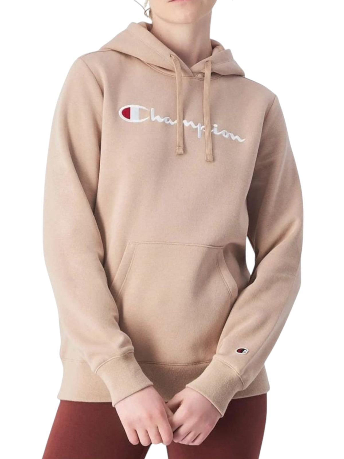 Image for Women's Brand Logo Printed Hoodie,Beige