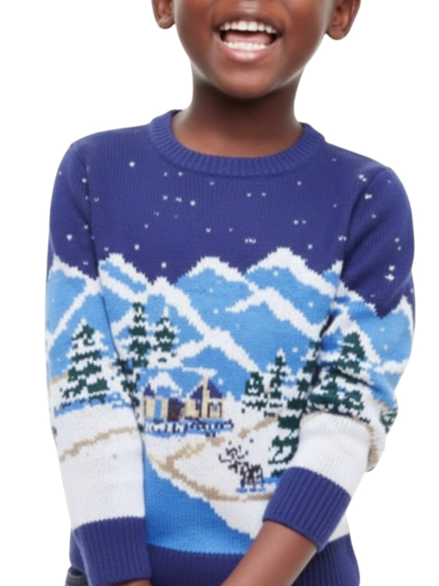 Image for Kids Boy's Graphic Knitted Sweaters,Navy