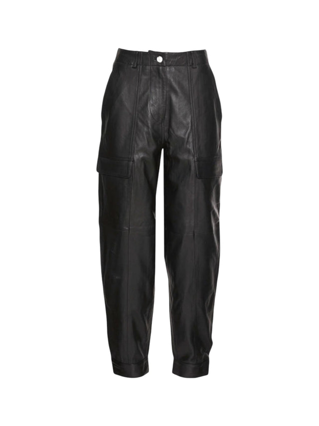 Image for Women's Plain Leather Pant,Black