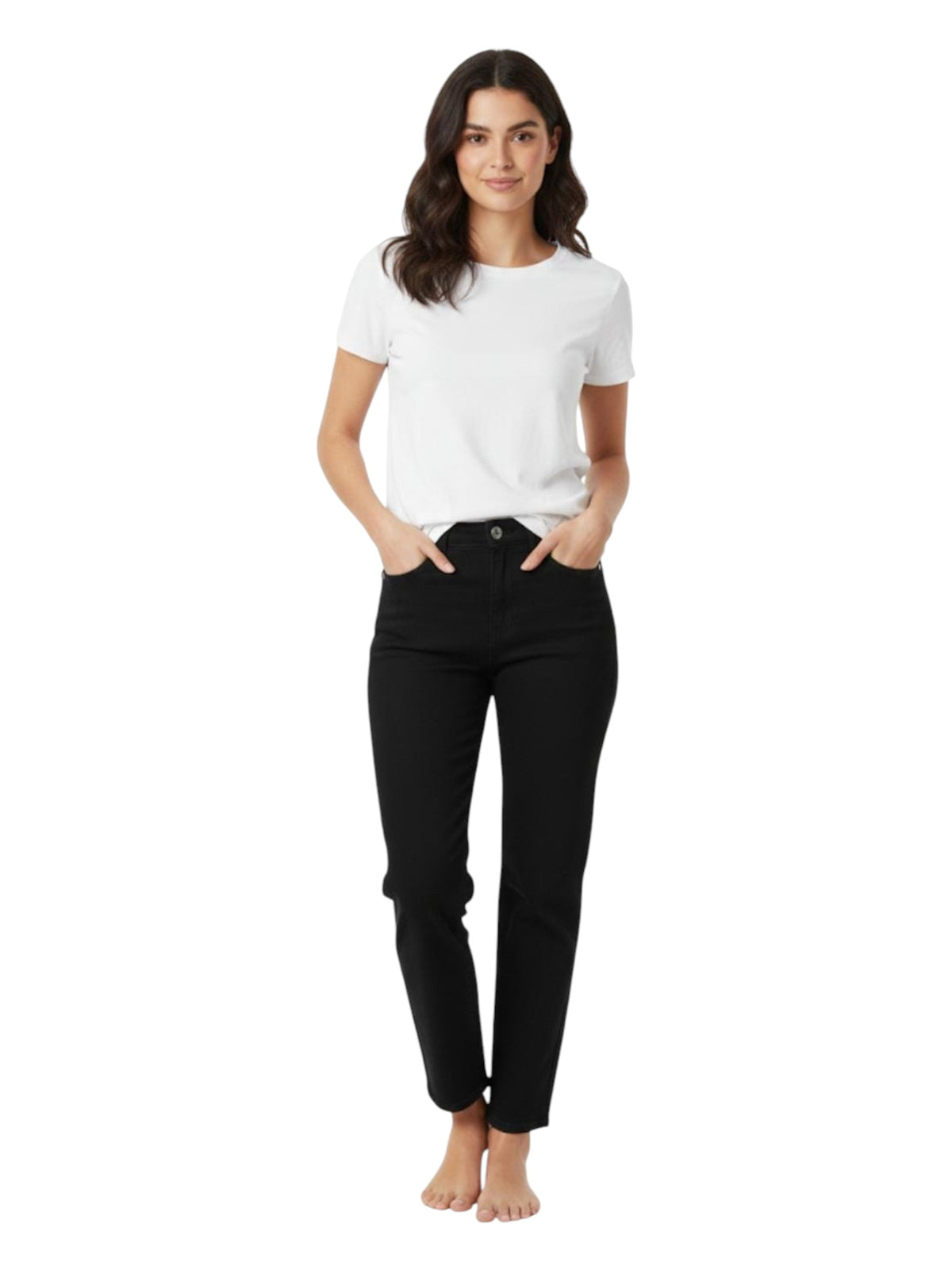 Image for Women's Plain Solid Jeans,Black