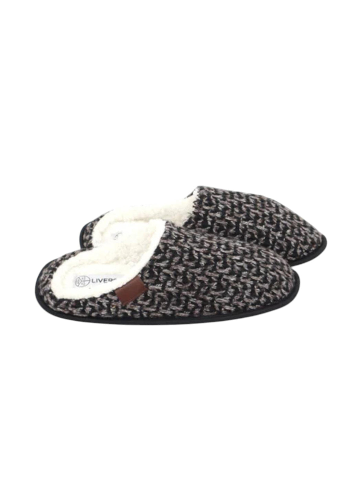 Image for Women's Knitted Lined Slippers,Black