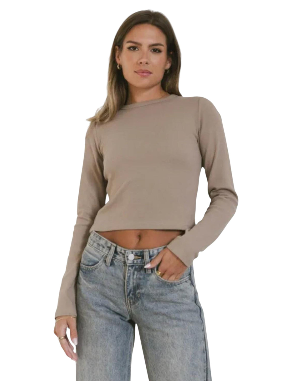 Image for Women's Plain Top,Beige