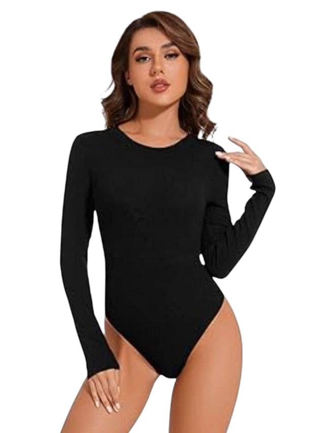 Image for Women's Plain Bodysuit,Black