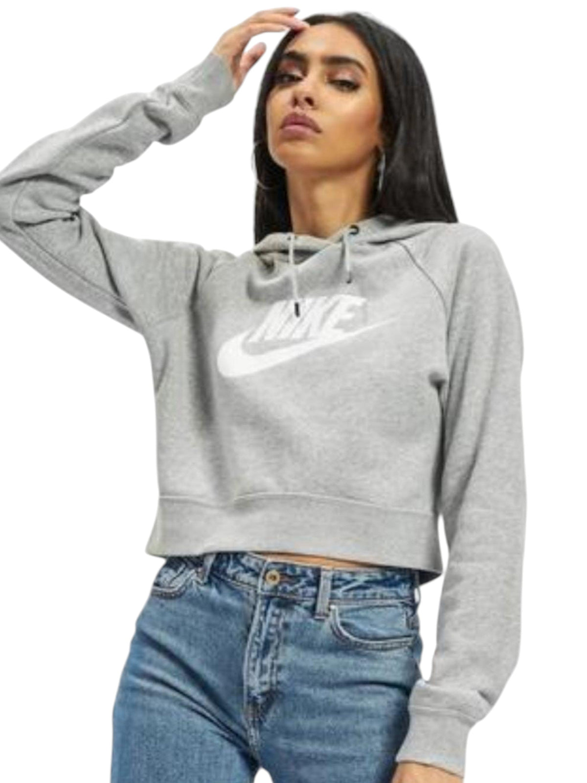 Image for Women's Logo Printed Hoodie,Grey
