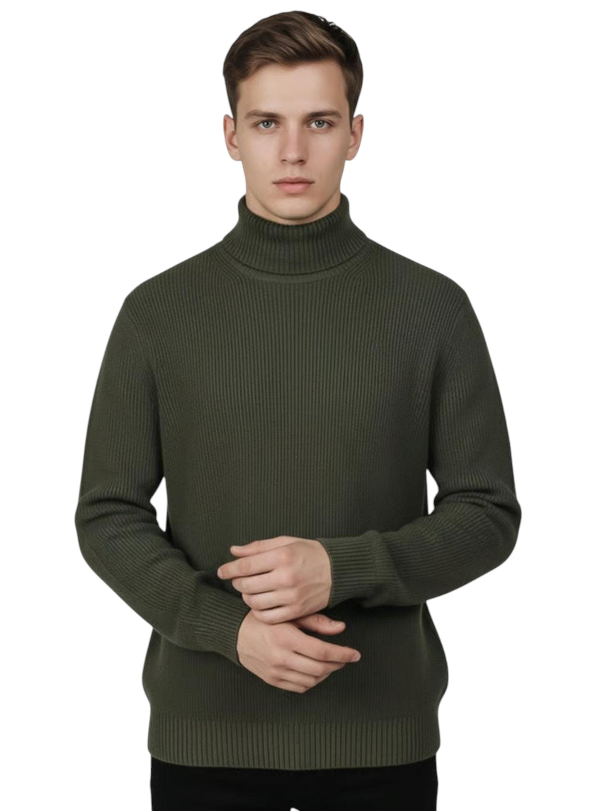 Image for Men's Knitted Sweaters,Olive