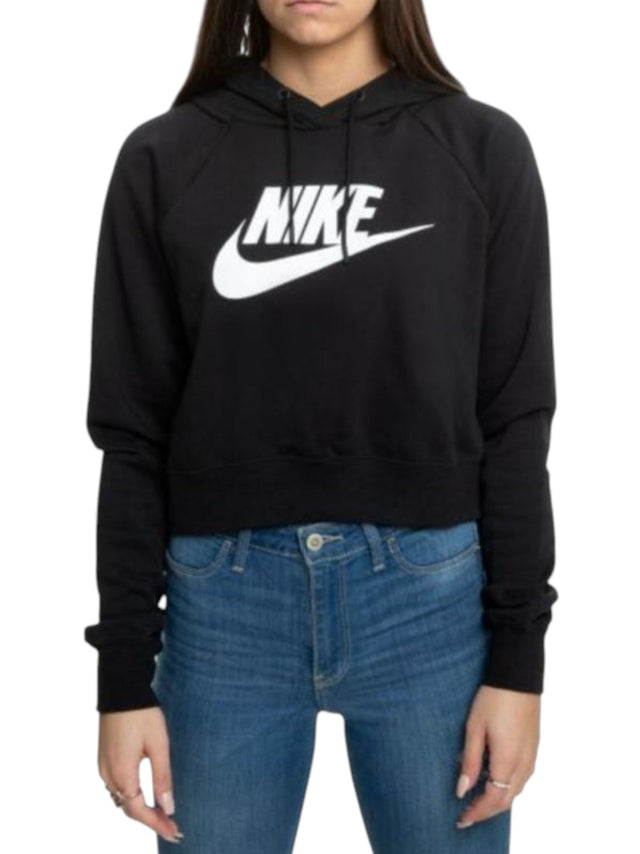 Image for Women's Logo Printed Crop Hoodie,Black