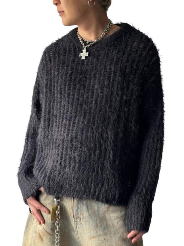 Image for Women's Open Knitted Sweaters,Black