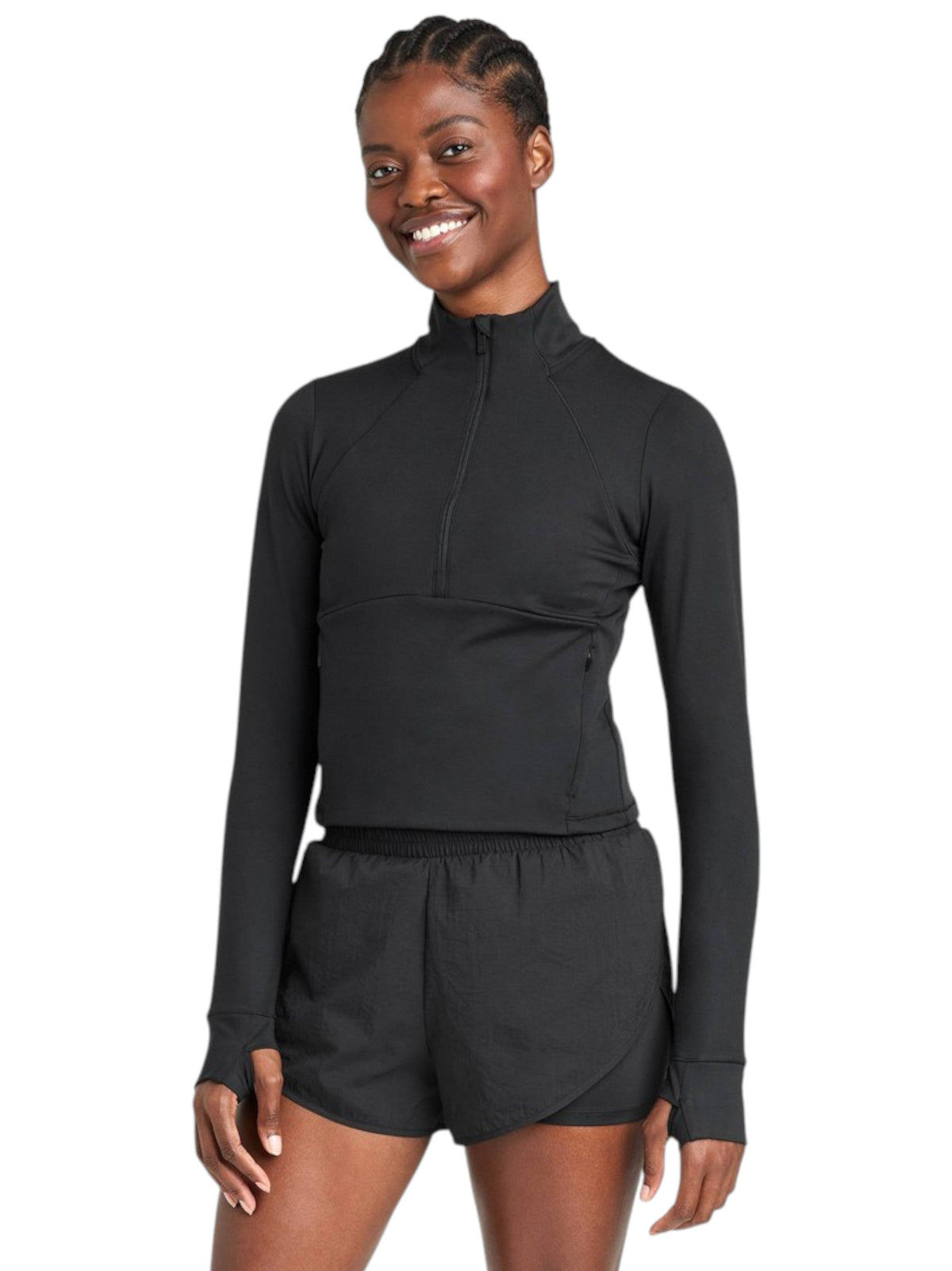 Image for Women's Plain Solid Sport Top,Black