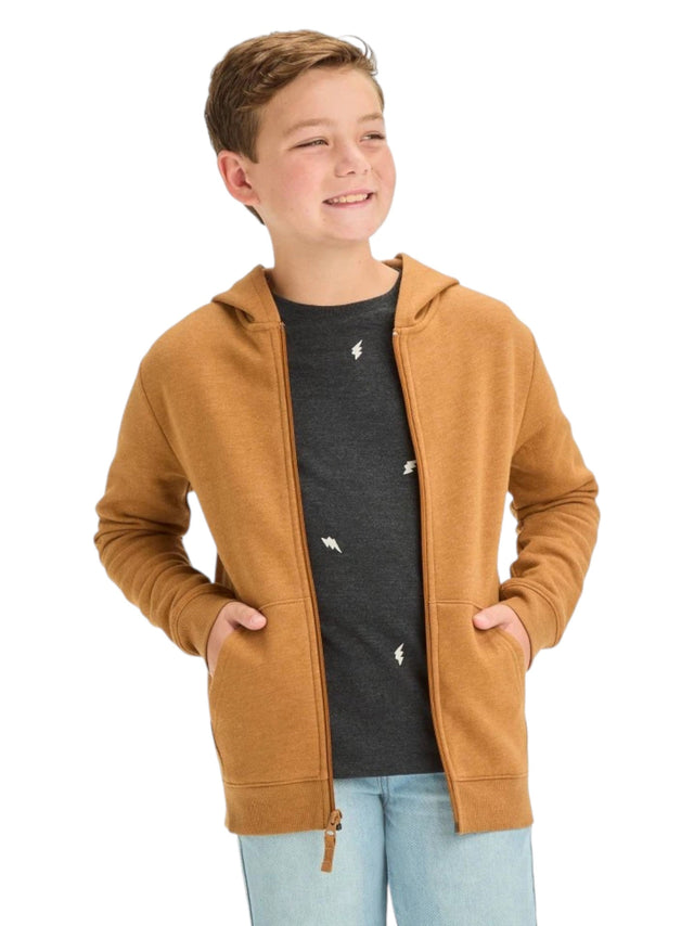 Image for Kids Boy's Plain Solid Hoodie,Light Brown