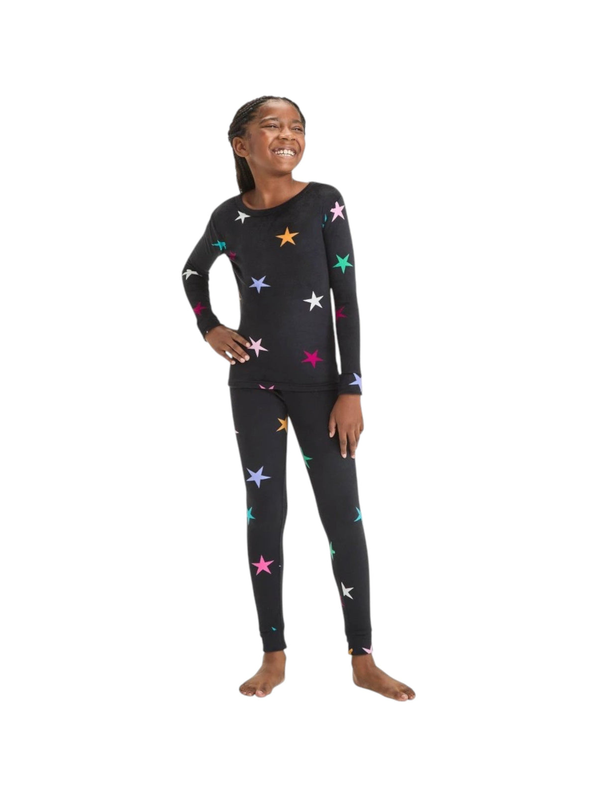Image for Kids Gril's Printed Pajama Set,Black