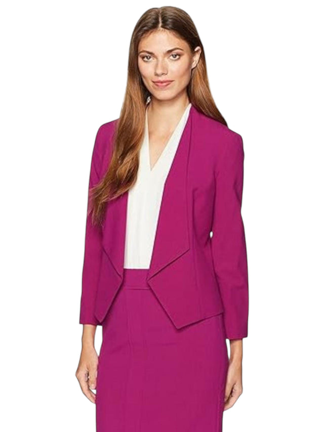 Image for Women's Plain Solid Blazer,Fauchsia