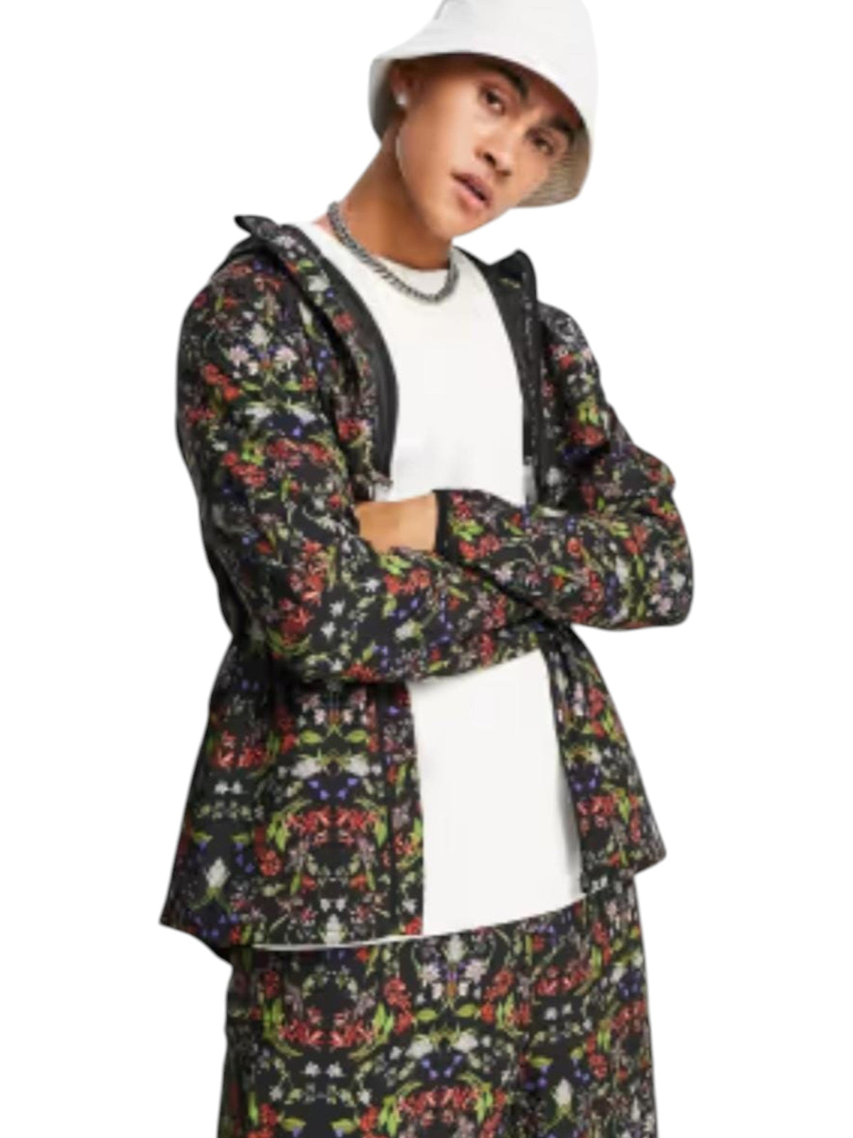 Image for Men's Floral Printed Jacket,Multi