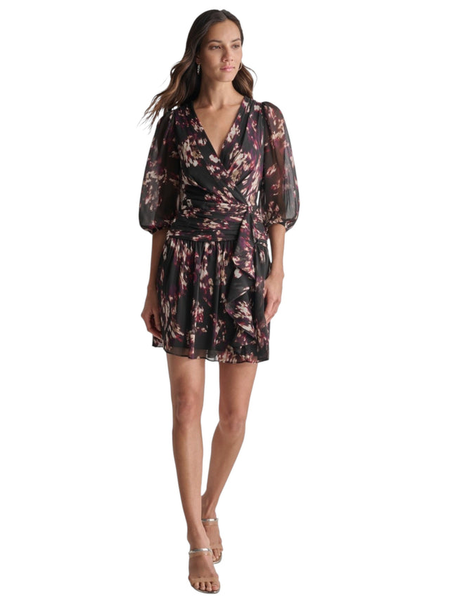 Image for Women's Printed Dress,Black