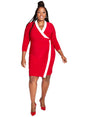 Image for Women's Colorblocked Dress,Red