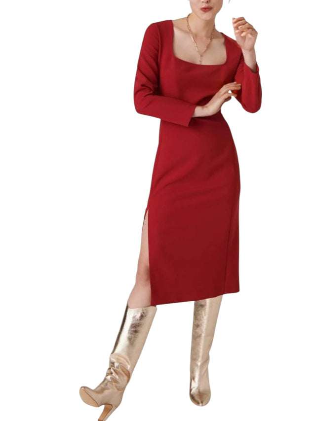 Image for Women's Plain Dress,Red